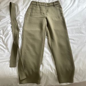 Wilfred tie front pant with belt in green